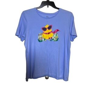 Kim Rogers women's size XL perfectly soft short sleeve Easter chick graphic tee
